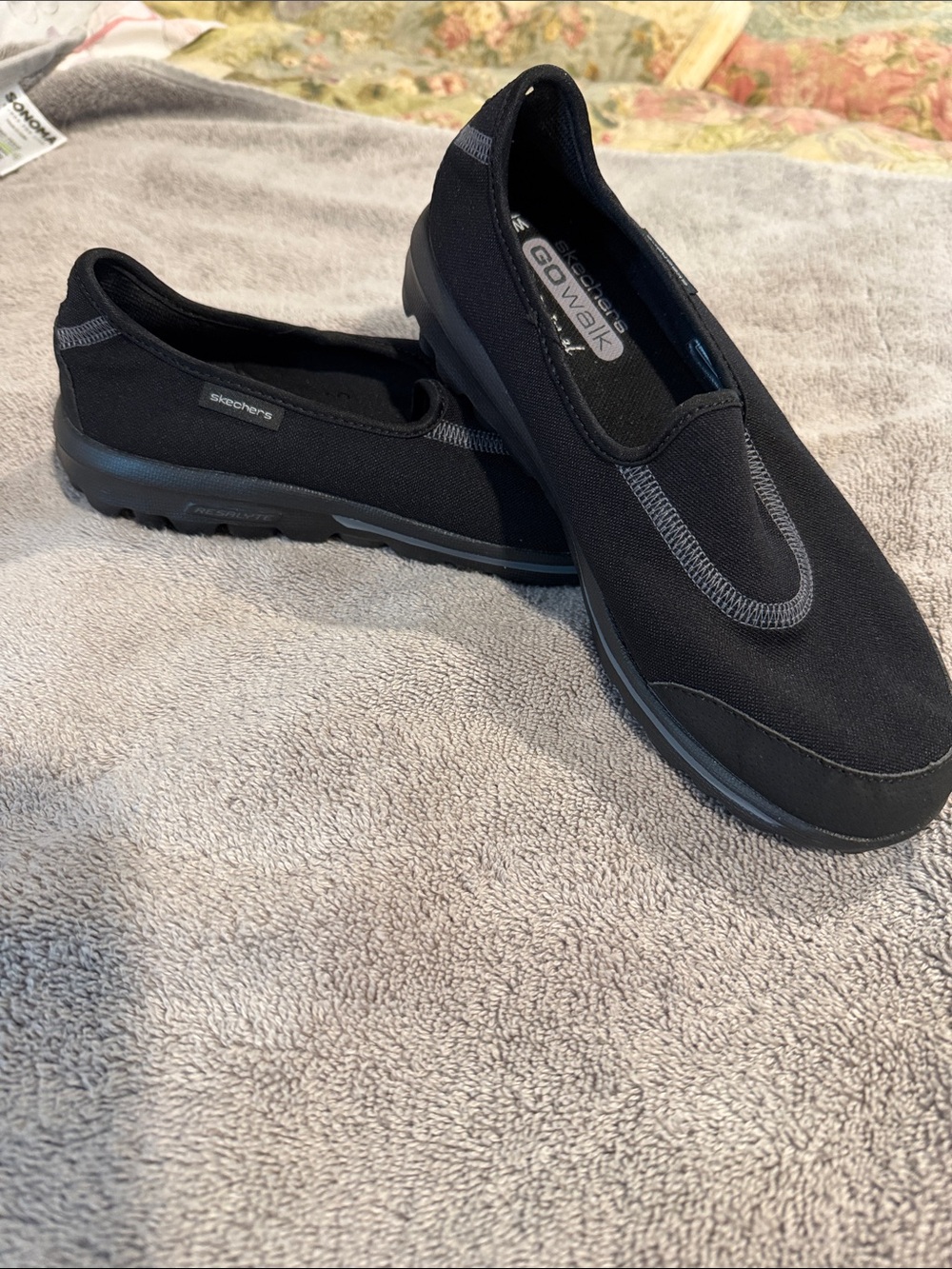 Skechers Black GOwalk Slip-On Comfort Sneakers